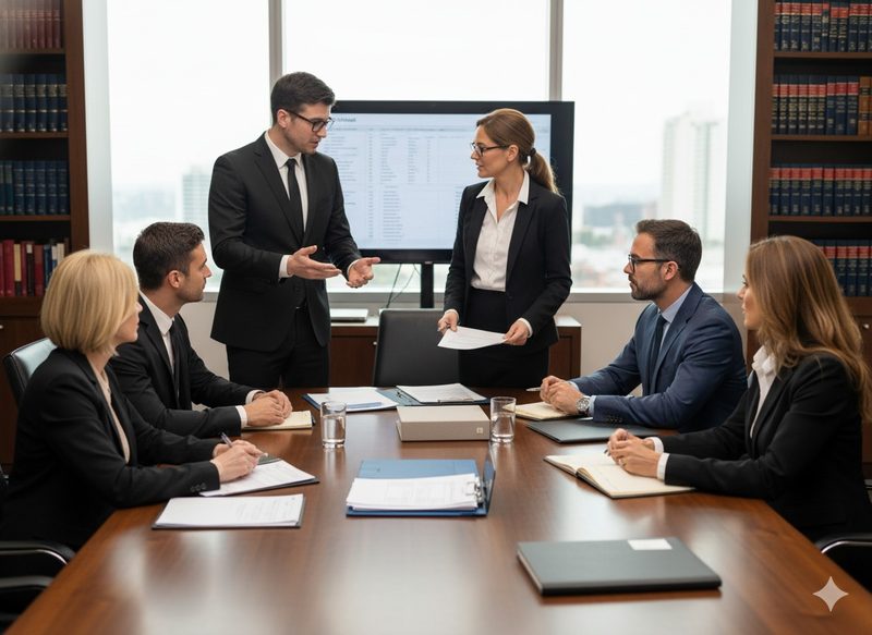 Fraser Hartley attorneys in a client strategy meeting